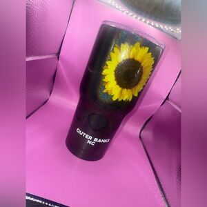 Sunflower Tumbler with Outer Banks NC Design